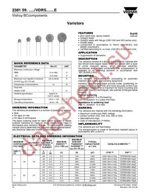 VDRS05C250BSE datasheet  